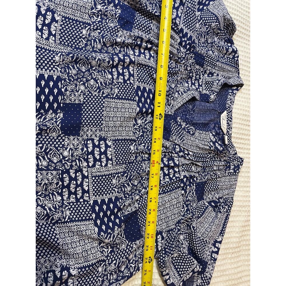Cafe Marrakesh Blue Western Wear Bandana Print Flutter Sleeve Cottage Top XL - Picture 7 of 9